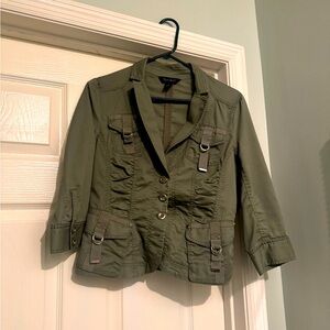 Olive green jacket trendy women's outerwear